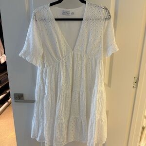 Elegant White Eyelet Dress